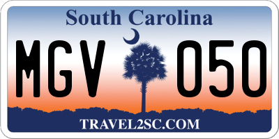 SC license plate MGV050