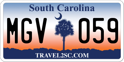 SC license plate MGV059