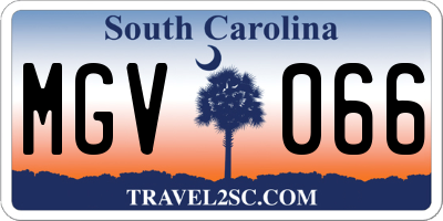 SC license plate MGV066