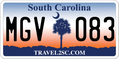 SC license plate MGV083
