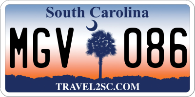 SC license plate MGV086