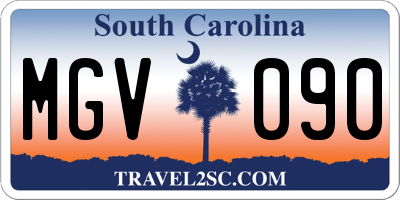 SC license plate MGV090