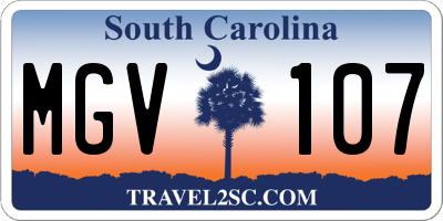 SC license plate MGV107