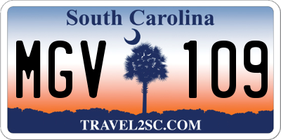 SC license plate MGV109