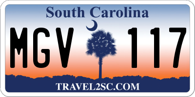 SC license plate MGV117