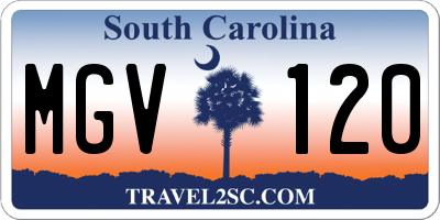SC license plate MGV120