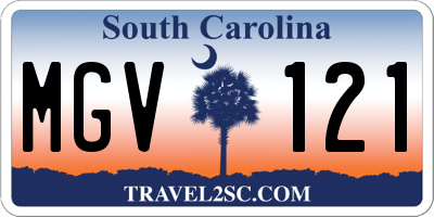 SC license plate MGV121