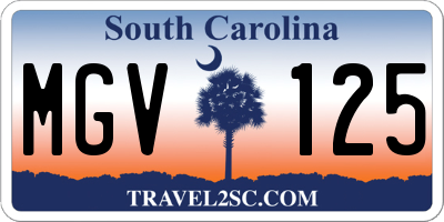 SC license plate MGV125