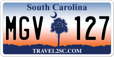 SC license plate MGV127