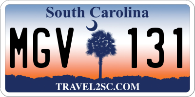 SC license plate MGV131