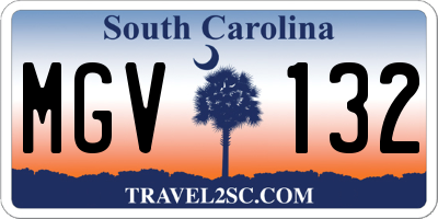 SC license plate MGV132
