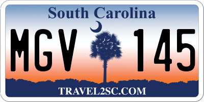 SC license plate MGV145
