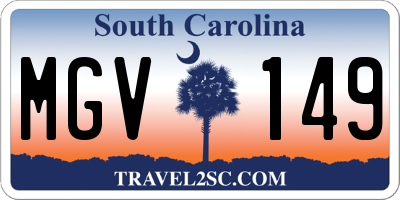 SC license plate MGV149