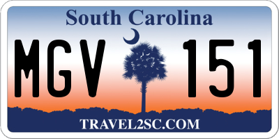 SC license plate MGV151