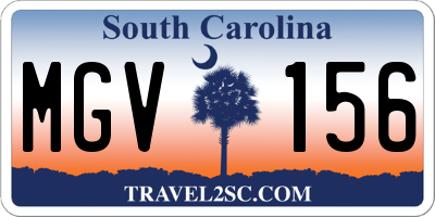 SC license plate MGV156