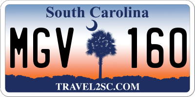 SC license plate MGV160