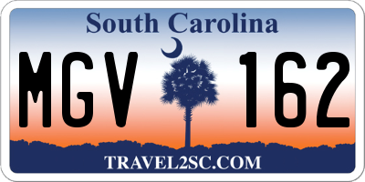 SC license plate MGV162