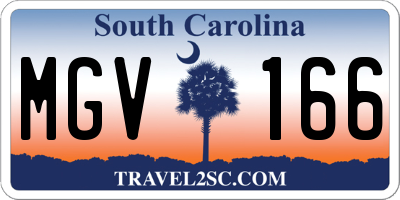 SC license plate MGV166