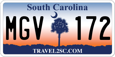 SC license plate MGV172