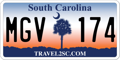 SC license plate MGV174