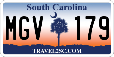 SC license plate MGV179