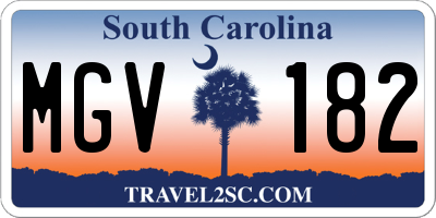 SC license plate MGV182