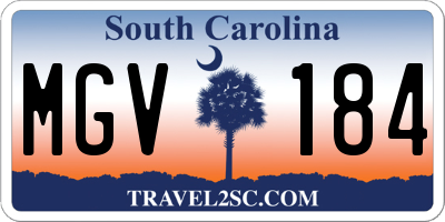 SC license plate MGV184