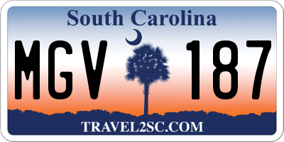 SC license plate MGV187