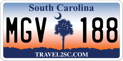 SC license plate MGV188