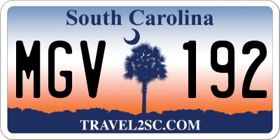 SC license plate MGV192