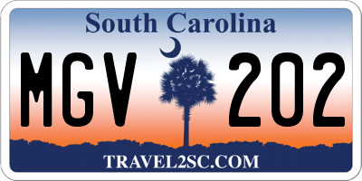 SC license plate MGV202