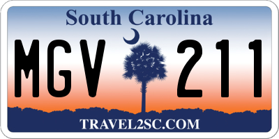 SC license plate MGV211