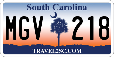 SC license plate MGV218