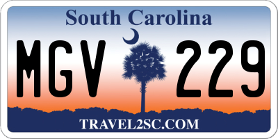 SC license plate MGV229