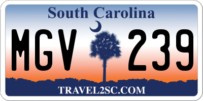 SC license plate MGV239