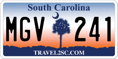 SC license plate MGV241