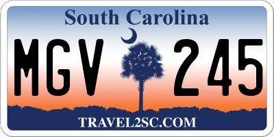 SC license plate MGV245