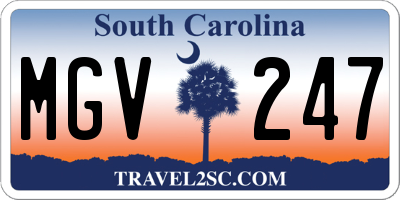 SC license plate MGV247
