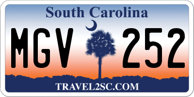 SC license plate MGV252