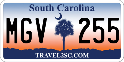 SC license plate MGV255