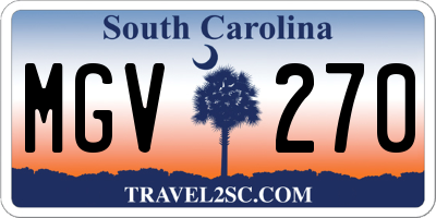 SC license plate MGV270