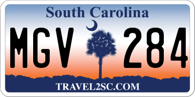 SC license plate MGV284