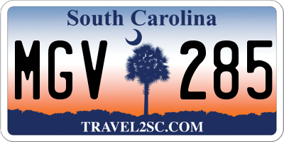 SC license plate MGV285
