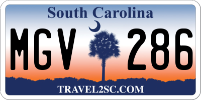SC license plate MGV286