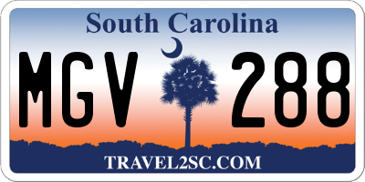 SC license plate MGV288