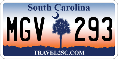 SC license plate MGV293
