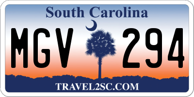 SC license plate MGV294
