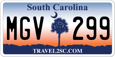 SC license plate MGV299