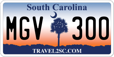 SC license plate MGV300