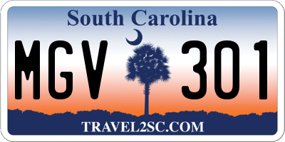 SC license plate MGV301